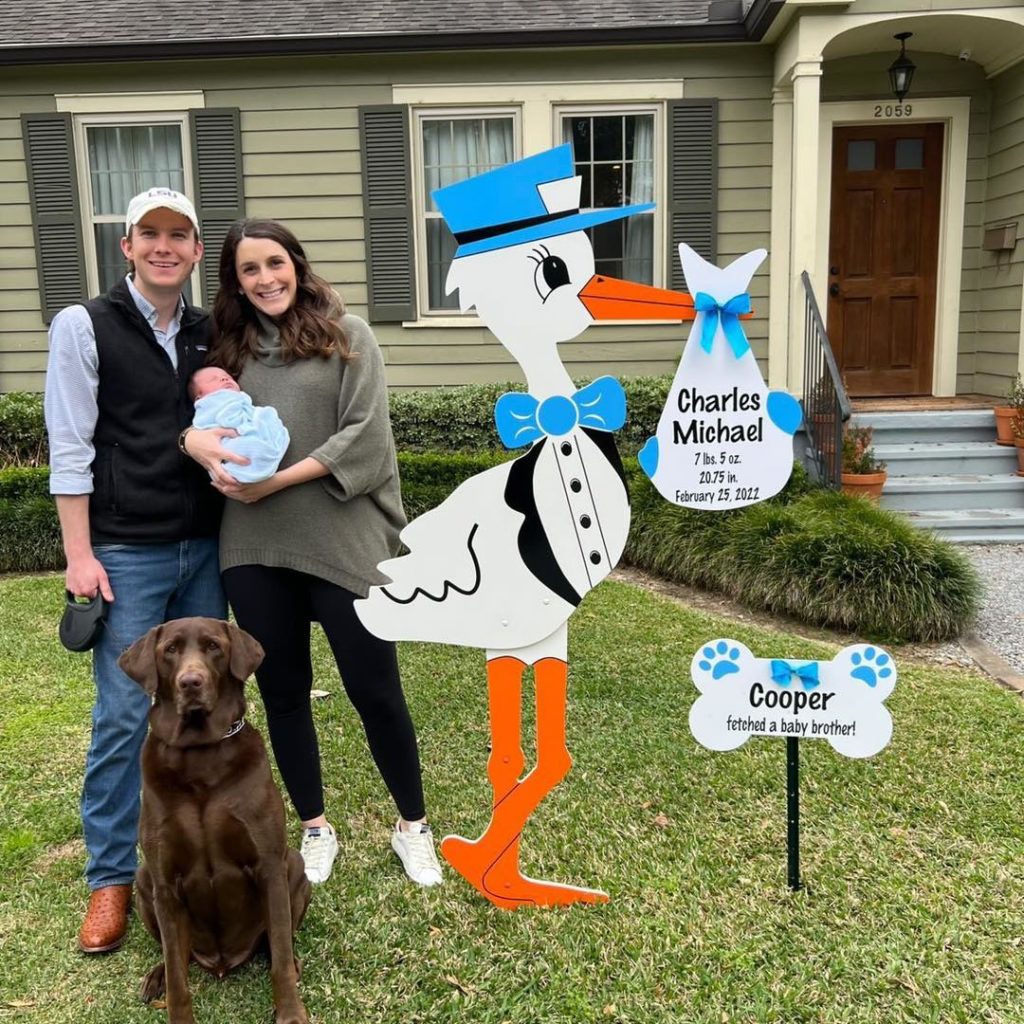 Blue Stork Sign with Personalized Bundles and Dog Bone Sign, Manchester, Nashua, Cambridge, Lowell, Newton, Lynn, Lawrence, Quincy, Worcester